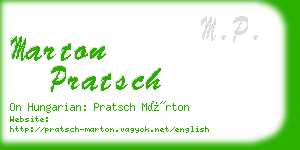 marton pratsch business card